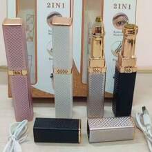 女士電動修眉器 USB充電式，2合1鼻毛修剪器迷你除毛器，口紅造型無線刮鬍刀，理想女士禮物，品質保證 - 彩色 - 查看 12