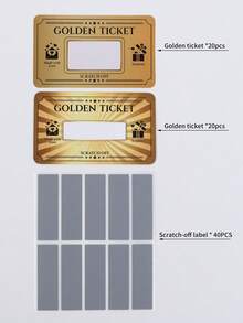 40/80pcs Gold Scratch-Off Cards, 2 Styles Customizable DIY Coupon Cards For Birthday Party, Wedding, Movie, Small Business, Voucher, Raffle, Discount - Gold Scratch Card - View 10