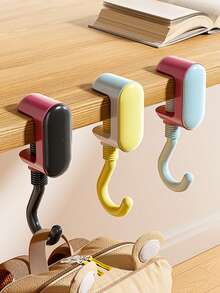 1pc Desktop Backpack Hook, No Drilling No Adhesive, Rotatable Clamp Design For Easy Detachment, Sturdy Load-Bearing And Non-Slip. Macaron High-Value Aesthetic, Student Desk Essential, Can Hang Backpacks, Water Bottles, Tote Bags. Dorm And Home Dual Use, Adjustable Flexible Hook, Desk Storage Organizer, Portable And Space-Saving, Popular Back-To-School Stationery Accessory - View 3