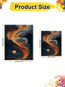 DIY Golden Cosmic Nebula Moon (Frameless 8x12 / 16x20 Inches) Paint By Numbers Kit (Acrylic) Arts & Crafts For Adult Beginners, Home Wall Decor, And Creative Holiday Gifts, Relaxing Painting Activity - Sets - View 3