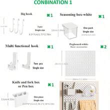 熱銷家居用品，僅與本店洞洞板相容，不相容於任何其他洞洞板。Basic Living 1件裝免鑽孔壁掛洞洞板，多組合套件配件，適用於工作台/廚房/辦公室/手工室/浴室 - 白色 - 查看 17