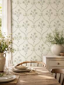 SUPSTICKER Matching Floral & Stripe Peel And Stick Wallpaper Collection, Self-Adhesive Removable Wallpaper For Living Room, Bedroom & Entryway, Choose Your Pattern - 1PC - View 6