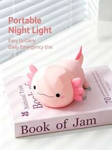 Cute Mexican Axolotl Night Light - USB Rechargeable LED Lamp, Touch Dimming, Color-Changing Axolotl Design, Soft Light, Suitable For Bedroom And Office Decor - Perfect Gift For Birthday, Christmas And Holiday Season, Room Decoration, Bedroom Decor - Multicolor - View 6