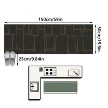 1PC Deep Olive Green Gray Brown Asymmetrical Geometric Line Frame Long Rug, Modern Wabi-Sabi Style Faux Cashmere Rectangular Abstract Distressed Misaligned Rectangle Line Washable Runner Mat, Suitable For Living Room, Hallway, Corridor, Bedside, Home Decor - Multicolor - View 15