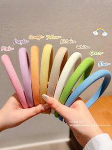 1pc Korean New Style Girls Colorful Headband Hair Clip Hair Accessory - A - View 5