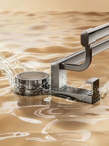 Bathroom Suction Cup Towel Rack, No-Drill Adhesive Installation, Double Bar Towel Rack, No-Drill Wall-Mounted Bathroom Towel Rack, No-Drill Wall-Mounted Towel Hooks, Suitable For Bathroom And Kitchen, Double Bar Towel Rack With Hooks, Modern Design Style - Multicolor - View 7