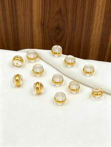 10/50pcs Earring Backs, Silicone Earring Backs, Suitable For Studs/Dangle Earrings, Locking Safety Earring Backs, Suitable For Heavier Earrings, Non-Irritating Low-Allergy Soft Transparent Earring Backs Replacement - Gold - View 4