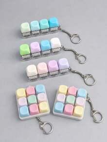 1pc Creative 4-Key Keyboard Keychain, Colorful Crisp Button Desktop Toy, Stress Relief Toy Keychain, Helps Relieve Stress And Anxiety, Suitable As Backpack Pendant And Keychain Accessory. Unique Birthday, Holiday And Christmas Gift. - Multicolor - View 6