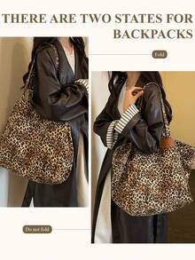 Myco Back To School, Large Capacity Leopard Print Tote Bag, Casual American Street Style Leopard Print Handbag, Comes With Coin Purse, Versatile Daily Travel Shoulder Bag - Multicolor - View 11