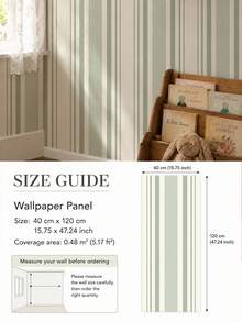 SUPSTICKER Matching Floral & Stripe Peel And Stick Wallpaper Collection, Self-Adhesive Removable Wallpaper For Living Room, Bedroom & Entryway, Choose Your Pattern - 1PC - View 20