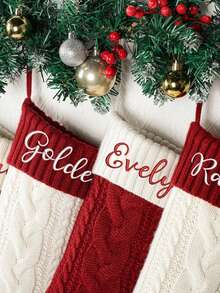 MerexSync Embroidered Christmas Stockings With Name, Personalized Christmas Stockings, Family Knitted Christmas Stockings, 2026 Customized Christmas Gift - Multicolor 2 - View 2