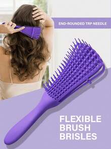 Comb, Styling Comb, Flat Tail Comb, Suitable For African Hair Types Including Curly, Wavy, Coiled, Wet/Dry/Oily/Thick/Long Hair, Effectively And Easily Detangles Curly Hair, Suitable For Handling Curly, Wavy And Coiled Hair, Applicable For Wet And Dry Use, Easy To Comb - Multicolor - View 7