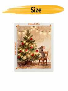 DIY Cute Little Mouse Decorating Christmas Tree (Frameless 8x12 / 16x20 Inches) Paint By Numbers Kit (Acrylic) Arts & Crafts For Adult Beginners, Festive Home Wall Decor, And Holiday Season Gifts - Sets - View 9