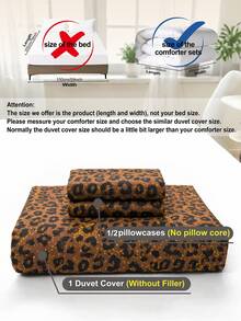 2/3pcs Leopard Print Duvet Cover,All-Season,Machine Washable Fade Resistant Pilling Free Shrink Proof Wrinkle-Resistant,Suitable For Various Styles Such As Modern Luxury Style And Minimalist Style, Easy Care Bedding Set For King/Queen/Full/Twin Size. - Multicolor - View 11