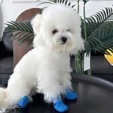 4pcs Waterproof Dog Shoes, Anti-Slip Paw Protector Boots With Soft Sole, Washable & Reusable Pet Booties For Small Dogs & Puppies, Rain, Snow & Hot Pavement - Multicolor - View 2