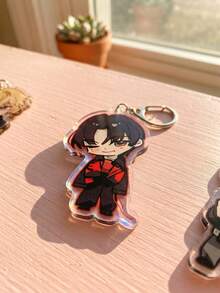 1Pc/7Pcs K-Pop Themed Acrylic Keychains, Featuring Chibi Member Stage And Casual Outfit Designs, Fashionable Bag Charms, Suitable For Back To School, Gift For K-Pop Fans, Exquisite Collectible, All-Season Use - Multicolor - View 6