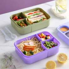 Compartment Bento Box For Students, Microwaveable Japanese Style Lunch Box With Utensils, Salad Meal Box For Office Workers - Multicolor - View 1