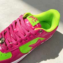 A Bathing Ape Men's Street Low-Top Sneakers BAPE STA #5 M2 Pink & Green Colorway - Multicolor - View 6