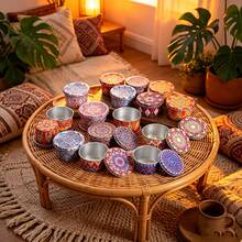 HIZTGHC 60pcs DIY Candle Making Kit, 10pcs 2.2oz Random Mandala Pattern Empty Candle Jars, Includes 22pcs Candle Wicks, 22pcs Wick Stickers, 6pcs Wooden Wick Holders, Handmade Aromatherapy Candle Making Materials, DIY Handmade Gift - 60 Pcs/set - View 6