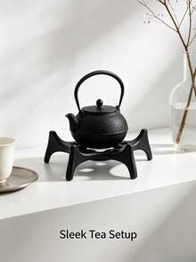 Japanese‑Style Black Cast Iron Teapot Stand Multi‑Leg Heat‑Resistant Rack Decorative Kettle Holder For Tea Room Countertop Dining‑Table Indoor Home Tea Corner Decor - View 4