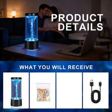 Whirlwind Aquarium Light , LED Lighting, , With 7 Dynamic Color Changing Settings, Ideal For Aquarium Enthusiasts, Automatic Rotating Tornado Design, Suitable For Room Decor And Christmas/Birthday Gifts Whirlwind Lamp - Multicolor - View 6