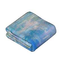 1PC Blanket Available In Multiple Sizes Impressionistic Pastel Water Gentle Dreamy Hues. All-Scenario Blanket, Niche Holiday Home Item. - Multicolor - View 4