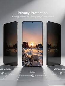 4pcs Anti-Peeping Tempered Glass Screen Protector, One-Click Dust-Free Installation, Dust-Free Chamber Full Coverage Screen Protector, Compatible With IPhone 18 Pro Max 17 16/Compatible With Samsung Galaxy S25 S24 FE A57 A36/Compatible With Xiaomi 17T 15T Poco X6/Note 13 14 4G 5G A7, Explosion-Proof, Scratch-Resistant, Anti-Peeping Privacy Protection, 9H+ High Aluminum Protection Film - Black - View 8