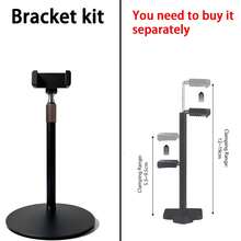 Adjustable Height Desktop Phone Holder, Universal Tablet Stand With 360° Rotating Weighted Base For Live Streaming And Watching Videos - Black - View 8