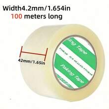 1 Roll 4.2cm*100m High Adhesion Transparent Packaging Tape, Waterproof And Sealed, Suitable For Office, Home, School Packing And Sealing, Daily Practical Packaging Supplies - View 3
