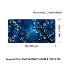 1pc Leather Desk Mat, Mysterious Blue Cherry Blossom Extended Mouse Pad - Large Japanese Night Flower Desktop Pad, For Office And Gaming, Beautiful Desktop Leather Protective Pad, Washable, Non Slip Base, Suitable For Home Office Use - View 9