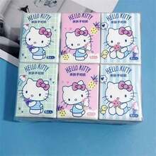Sanrio 9/18 Small Pack/Set Exquisite Handkerchief Tissues, Cute Hello Kitty Printed Chiffon Paper, Portable Cartoon Pattern Facial Tissues, Suitable For Work, Spring/Summer Vacation, Graduation Season, Travel Accessories, Birthday Gifts, Weddings, Restaurants, Back To School, Graduation Season, Holiday Parties And Other Occasions - Cartoon - View 9