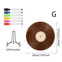 1pc Record Plaque, Blank Acrylic Vinyl Record Shape, DIY Signature Guest Sign Board With Metal Stand For Wedding, Party, Tabletop Party Decor - DIY Record Figurines - View 11