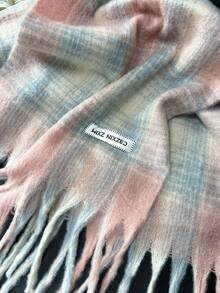 1pc Plaid Warm Decorative Tassel Scarf Suitable For Daily Use - Flowing Floral Language - View 4