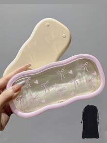 Transparent Floral Print Eyeglass Case, Eye-Catching Portable Shockproof Handheld Eyeglass Storage Box, Vintage Fashion Eyeglass Case, Unisex, Cute Holiday Gift (Random Print Position) - Multicolor - View 15