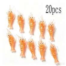 16pcs Glow-In-The-Dark Shrimp Shaped Fishing Lures - Glow Soft Plastic Lures With Hooks | Realistic Freshwater And Saltwater Fishing Gear, Simulated Shrimp Rig, Suitable For Night Fishing - Multicolor - View 12