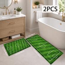 1pc/2pcs, Home Decor, Soccer Field Pattern Printed Mat, Faux Cashmere Mat Kitchen Rug - Highly Absorbent, Easy To Clean, Perfect For Home Decor, Farmhouse, Entryway, Indoor, Room Decoration, Kitchen, Dining Room, Small Office/Home Office, Sink, Laundry Room, Floor Mat, Kitchen Mat, Anti-Slip Mat, Entryway Mat - Multicolor - View 14