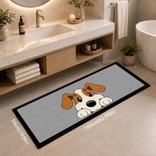 1pc, Cartoon Puppy Pattern Printed Faux Cashmere Kitchen Mat, Absorbent Kitchen Floor Mat, Kitchen Rug, Long Strip Foot Mat, Sink Front Mat, Suitable For Kitchen, Bathroom, Entryway, Hallway, Laundry Room And Home Decor - Multicolor - View 13