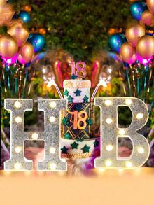 21cm/8.27in Silver Letter Light Home Decor, Wedding Birthday Party Proposal Decoration Letter & Number Light, Girls Dorm Room Decoration Light, Letter Light Sign - Warm white light - View 7