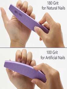 10/5/1pc Purple/Pink Multi-Specification Sponge Nail File Set, Sponge Nail Polishing File, Soft And Durable, Easy To Grip, Suitable For Nail Trimming And Polishing - Multicolor - View 4