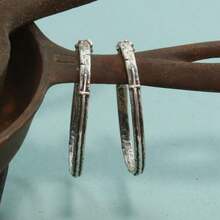 Vintage Copper Ring Earrings, Faith Jewelry Handmade Earrings - Silver - View 1