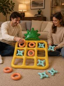 Inflatable Ring Toss Game Set, Reusable Portable Easy-To-Operate Giant Inflatable Pineapple Tic Tac Toe And Toss Game, Suitable For Beach Camping Garden Holiday Outdoor Fun Backyard Activities Party Back To School Gift, Fits Adults Teens Families 2-10 Players - Tic-tac-toe - View 2