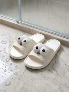 Men's And Women's Home Slippers, With Unique Decorations, Anti-Slip Bathroom Slippers, Comfortable And Lightweight, Home Slippers - White - View 2