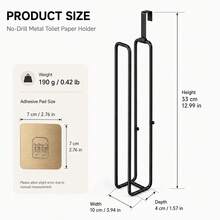 1pc Modern Metal Hanging Toilet Paper Holder, 3-Roll Capacity Bathroom Storage Rack, No-Drill Easy Installation Toilet Paper Rack, Bathroom Cabinet Side Hanging Rack, Home Bathroom Toilet Paper Holder - Multicolor - View 7