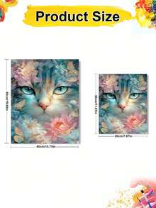 DIY Dreamy Cat With Flowers Butterflies (Frameless 8x12 / 16x20 Inches) Paint By Numbers Kit(Acrylic) Arts & Crafts For Adult Beginners, Home Wall Decor, And Holiday Gifts For Relaxation - Sets - View 3