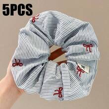 1/2 buah Ikat Rambut Motif Ceri dan Pita Garis Biru untuk Anak Perempuan, Gaya Minimalis Premium - MultiWarna - View 11