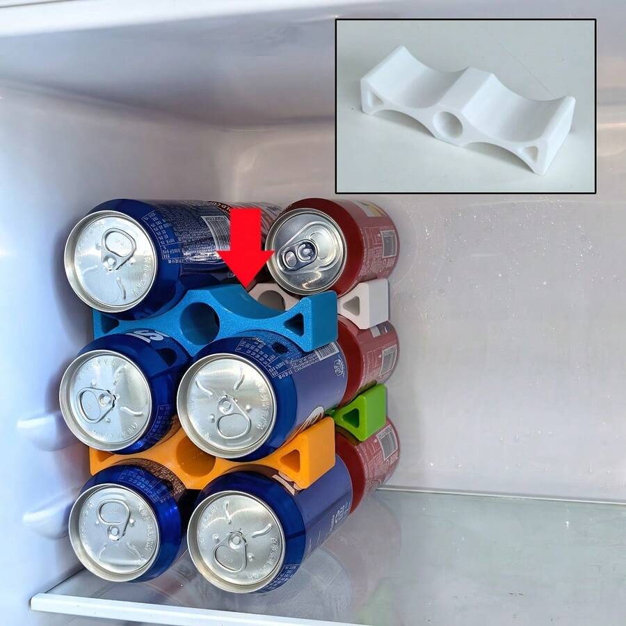 3D Printed Refrigerator Beverage Can & Beer Bottle Storage Rack - Multicolor - View 1