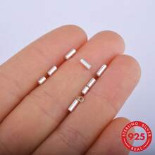 20pcs/Bag 925 Sterling Silver Round Short Tube Beads Spacer, Bracelet Necklace Making DIY Jewelry Accessories - Multicolor - View 3