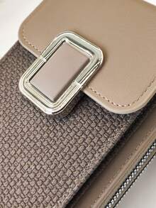 Tas Selempang Baru, Dompet Ponsel Multifungsi Kapasitas Besar dengan Resleting Ganda, Modis, Minimalis Namun Halus dan Lembut, Cocok untuk Liburan Santai dan Kencan - Kopi - View 6