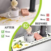 1pc Sink Faucet Absorbent Mat, Lemon Pattern Drainage Mat, Suitable For Kitchen, Bathroom Sink, Countertop, Drainage Mat, Diatomaceous Earth Material, Trimmable, Quick-Drying Mat - Multicolor - View 7
