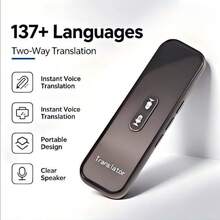 AI 語音翻譯筆 即時語言翻譯器 支援 137 種語言 雙向即時翻譯 迷你口袋翻譯機 學習、旅行、商務溝通、居家翻譯設備 - 黑色 - 查看 9